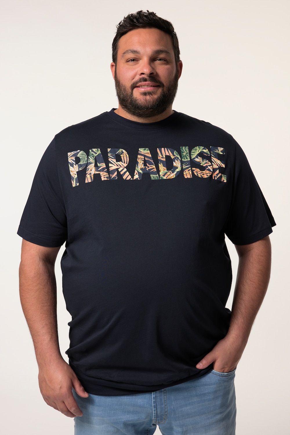 Men+ T-Shirt, Halbarm, Bauchfit, Print, Rundhals, bis 8 XL