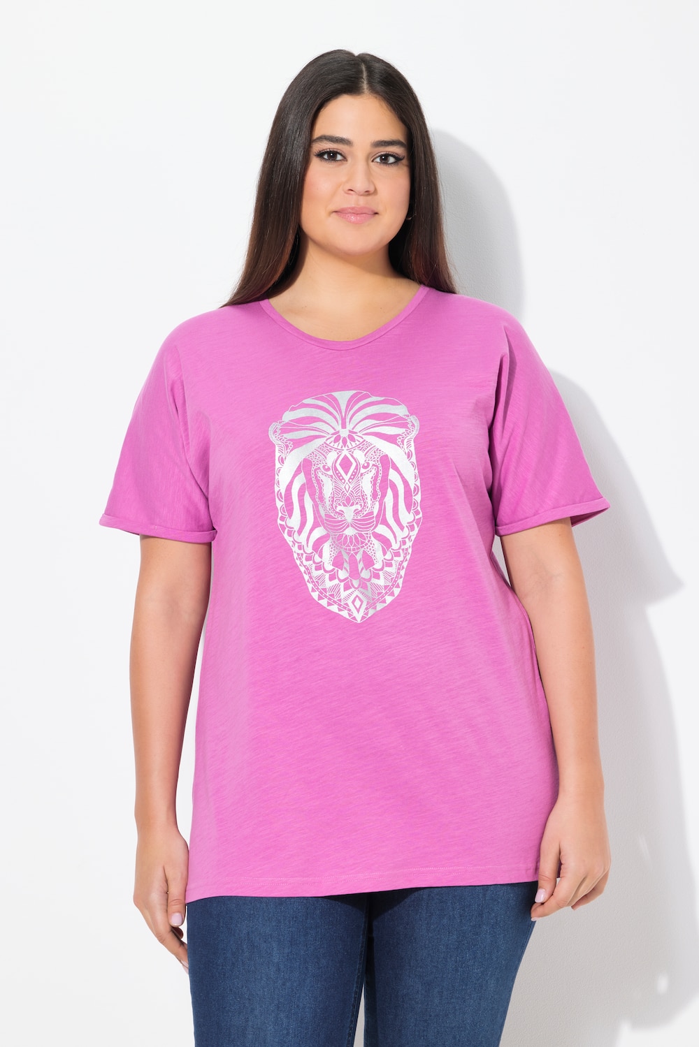 Große Größen T-Shirt, Damen, rosa, Größe: 42/44, Baumwolle, Ulla Popken