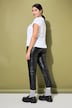Pantalon en simili, coupe Mom, surpiqûre