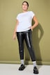 Pantalon en simili, coupe Mom, surpiqûre