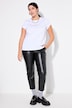 Pantalon en simili, coupe Mom, surpiqûre