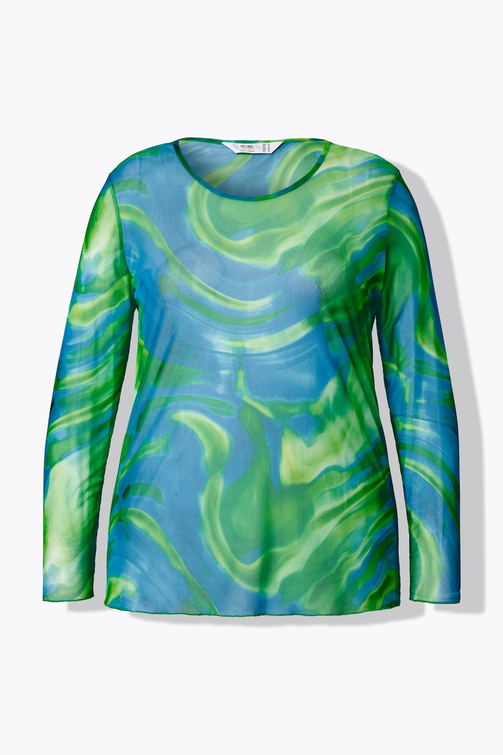 Stora storlekar Mesh-topp, Dam, grön, storlek: 50, Polyester, Angel of Style