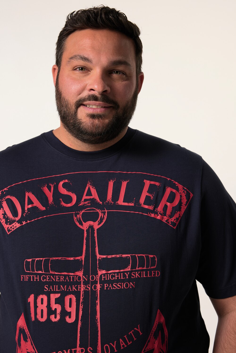 Stora storlekar T-shirt, Her, blå, storlek: XL, Bomull, Men Plus
