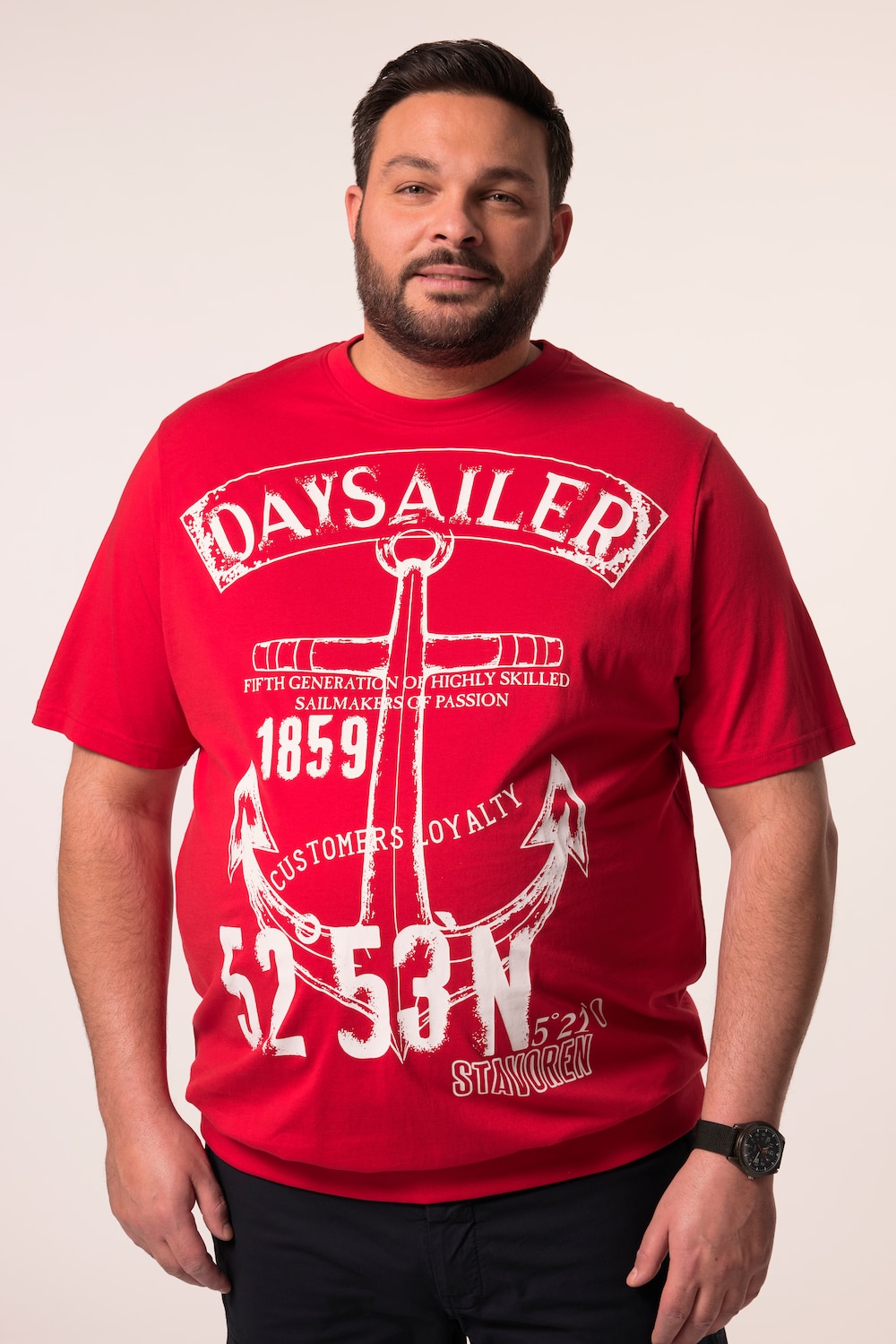 Men+ T-Shirt, Halbarm, Bauchfit, Print, Rundhals, bis 8 XL
