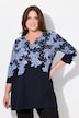 Longshirt, bedruckt, A-Linie, Tunika-Ausschnitt, 3/4-Arm