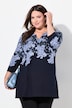 Longshirt, bedruckt, A-Linie, Tunika-Ausschnitt, 3/4-Arm