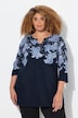 Longshirt, bedruckt, A-Linie, Tunika-Ausschnitt, 3/4-Arm