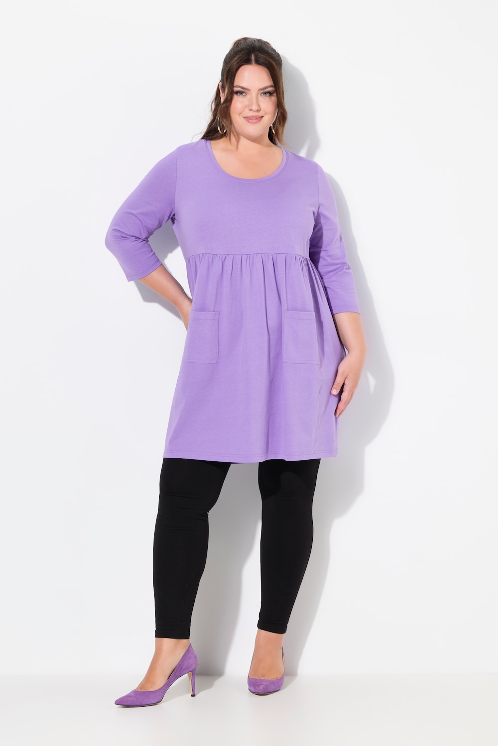 Große Größen Longshirt, Damen, lila, Größe: 46/48, Baumwolle, Ulla Popken