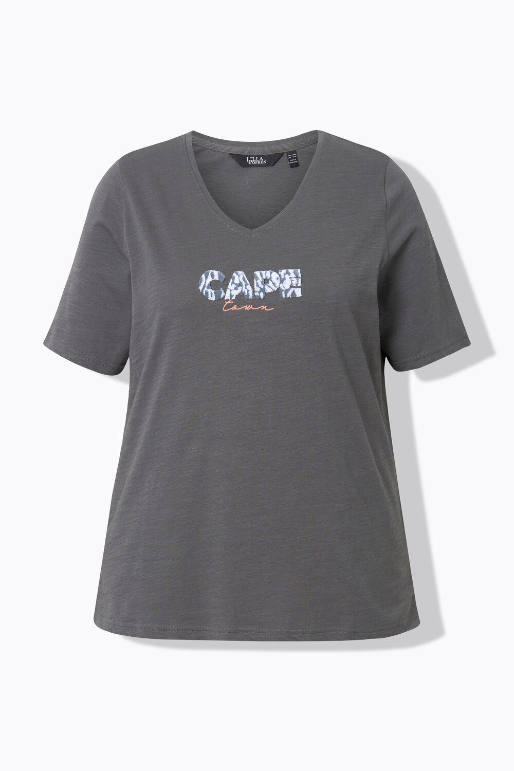 Stora storlekar T-shirt, Dam, grå, storlek: 62/64, Bomull, Ulla Popken