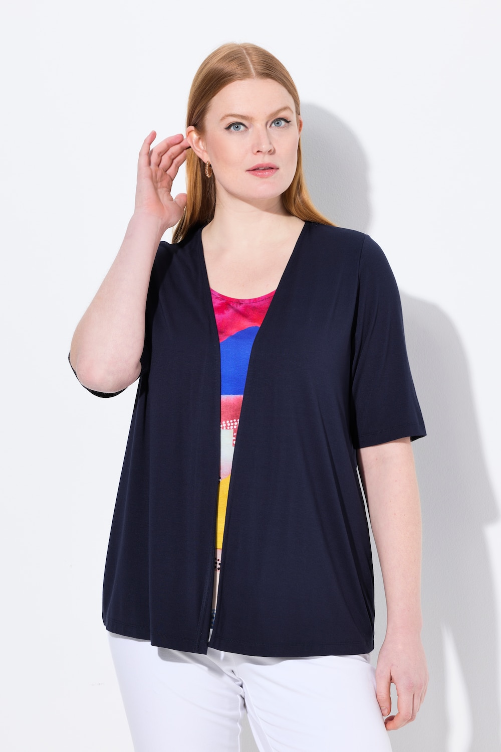 Große Größen 2-in-1-Shirt, Damen, blau, Größe: 54/56, Viskose, Ulla Popken