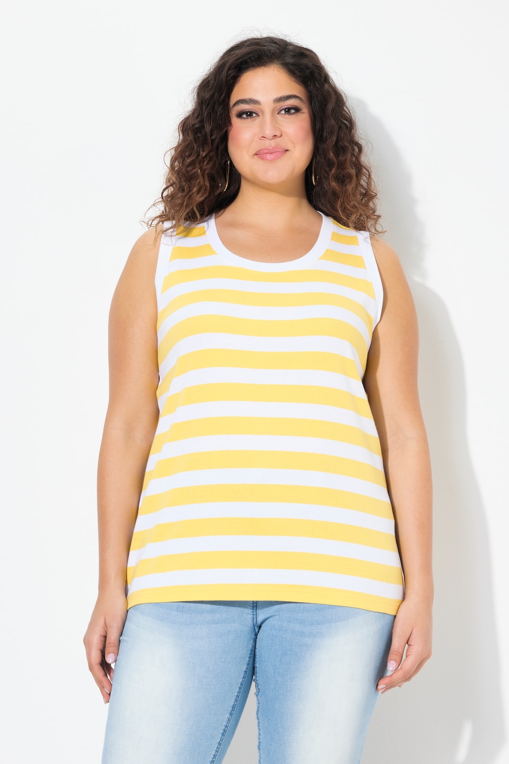 Große Größen Top, Damen, gelb, Größe: 46/48, Baumwolle, Ulla Popken