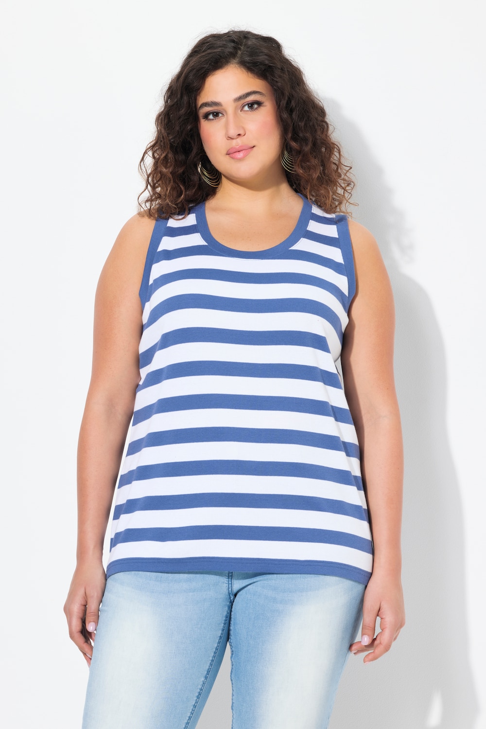 Thumbnail - Große Größen Top, Damen, blau, Größe: 50/52, Baumwolle, Ulla Popken