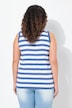 Top, strepen, ribjersey, ronde hals, mouwloos