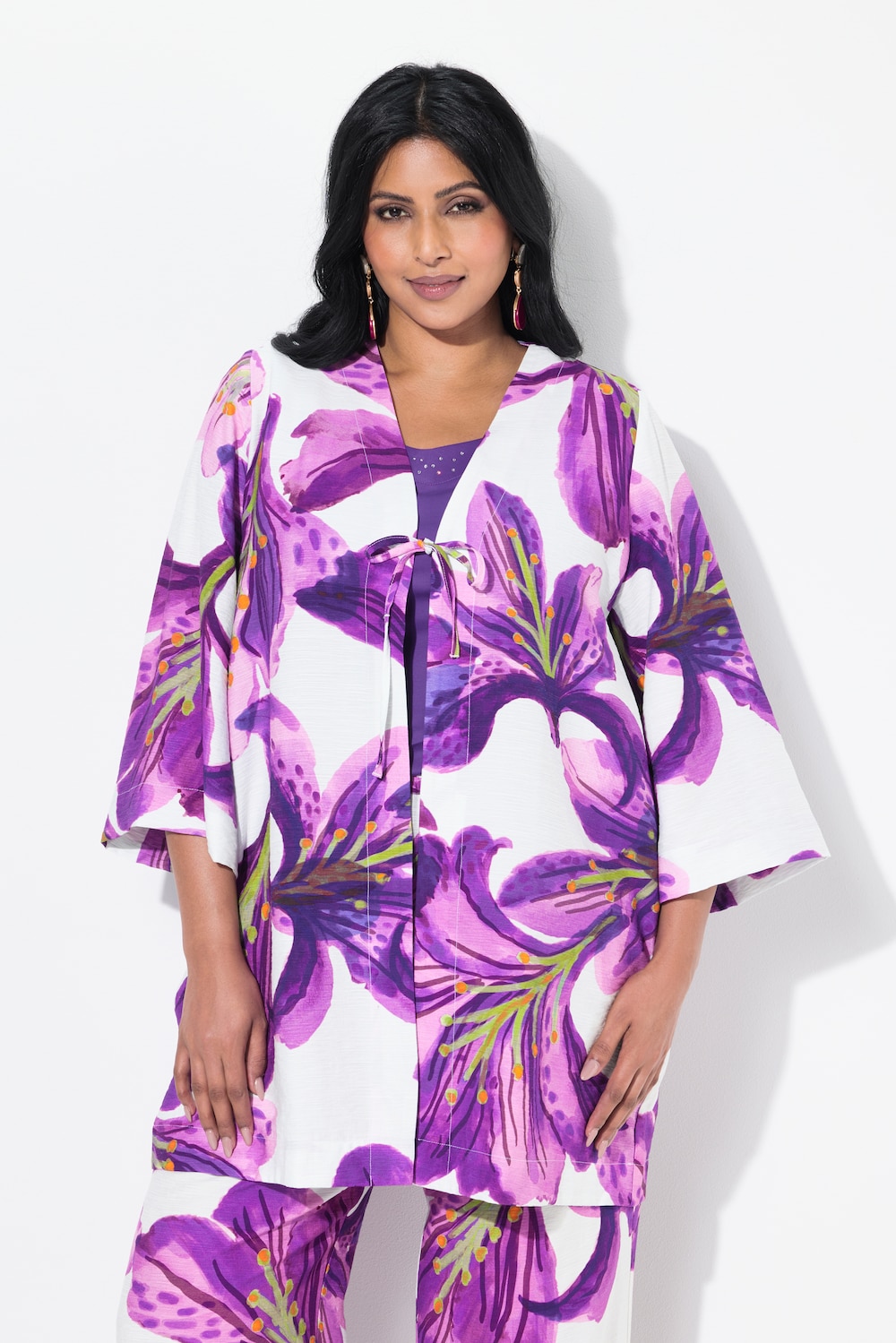 Große Größen Jacke, Damen, lila, Größe: 54/56, Viskose/Synthetische Fasern, Ulla Popken