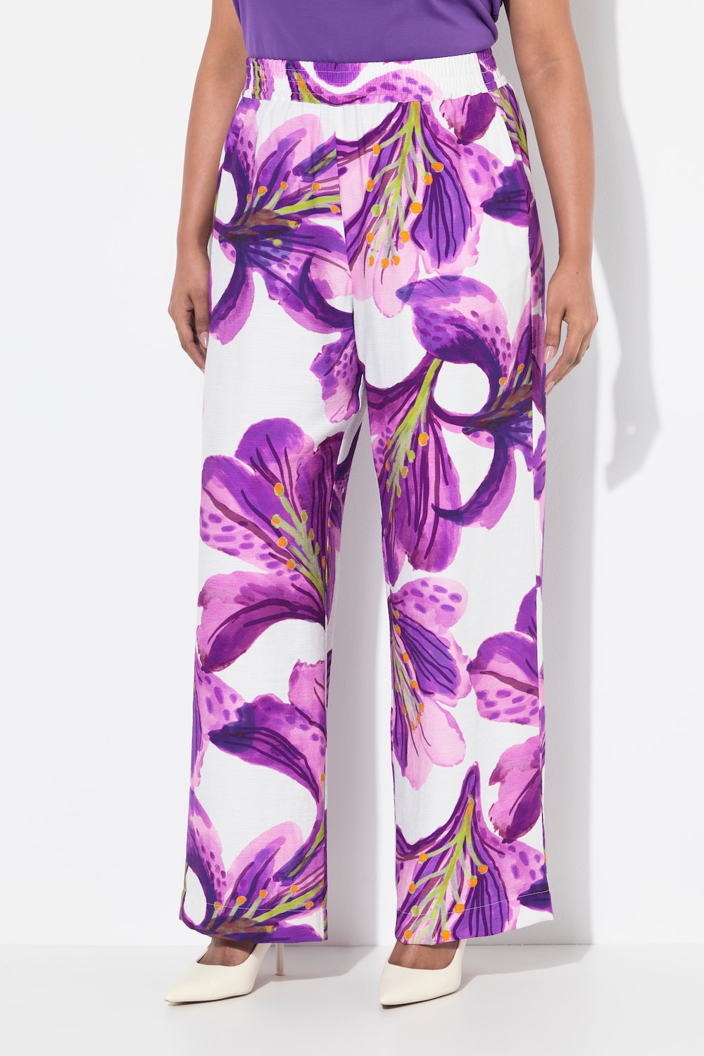 Große Größen Hose, Damen, lila, Größe: 42/44, Viskose/Synthetische Fasern, Ulla Popken