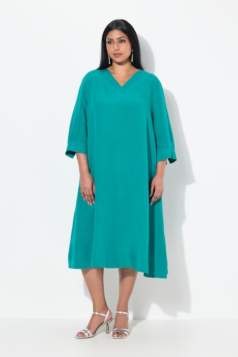 A-Line Linen Blend Dress