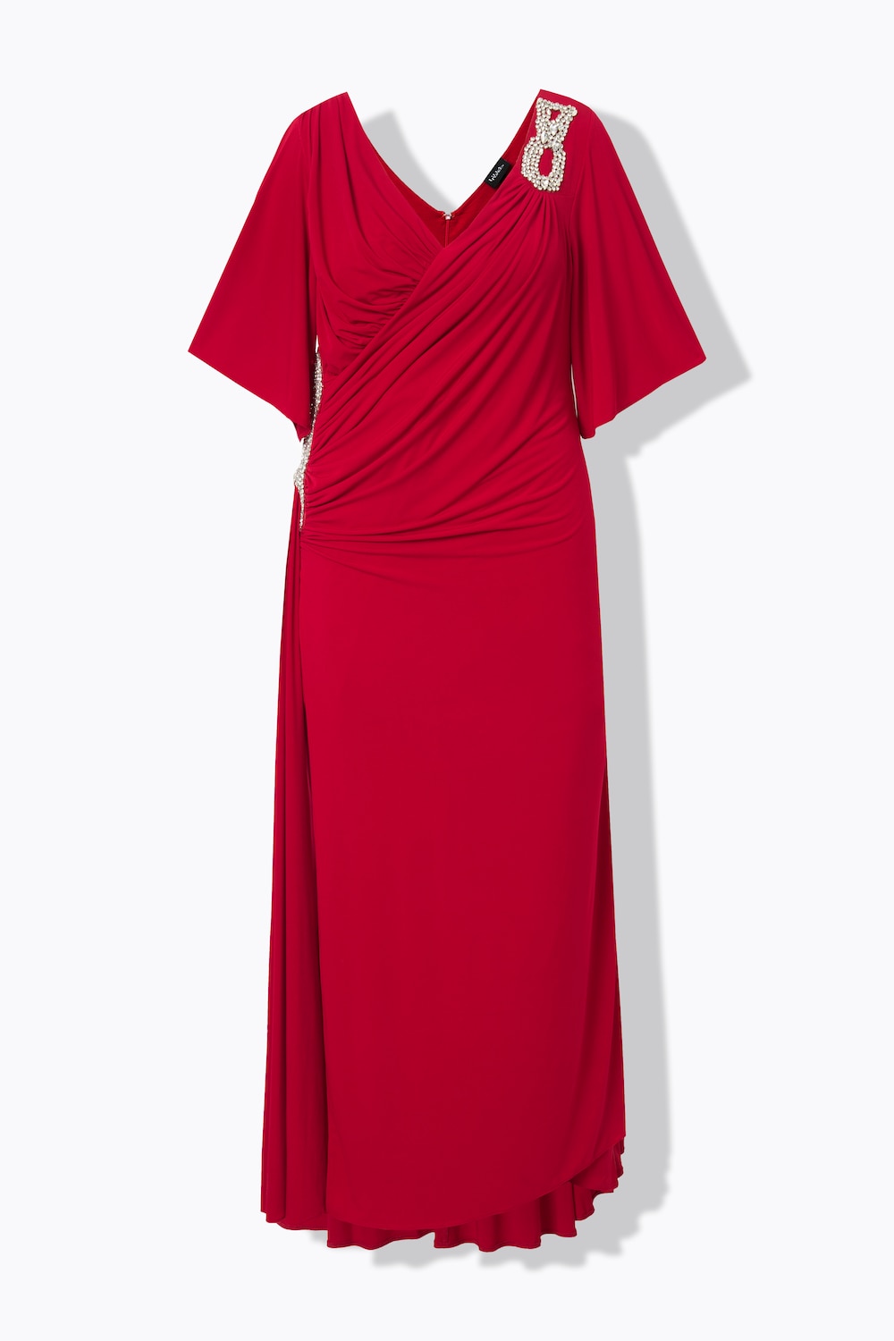 Stora storlekar Maxiklänning, Dam, röd, storlek: 54, Viskos/Polyester, Ulla Popken