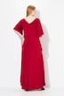 Maxi-jurk, drapering, siergespen, klokmouwen