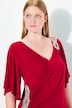 Maxi-jurk, drapering, siergespen, klokmouwen