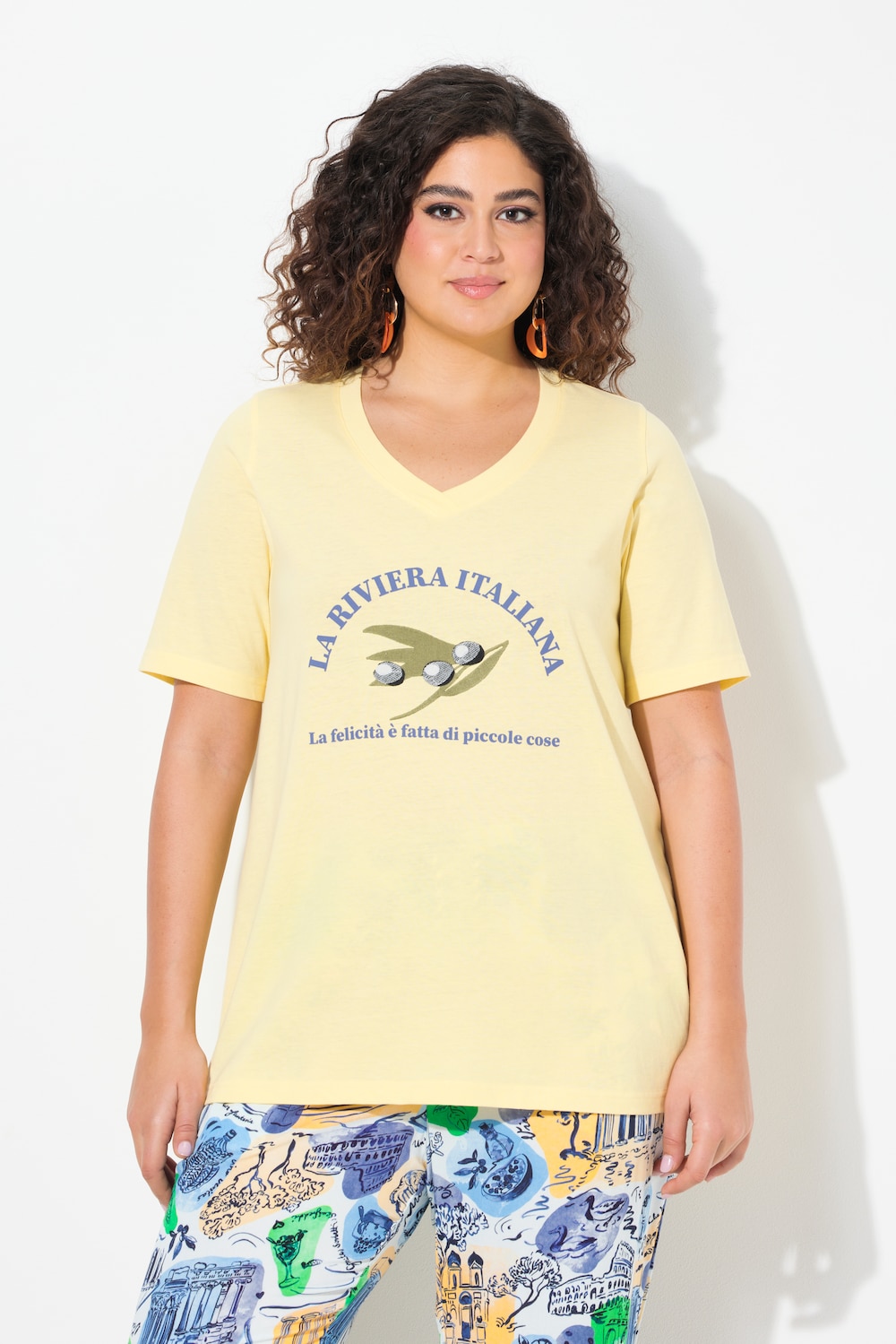 Thumbnail - Große Größen T-Shirt, Damen, gelb, Größe: 54/56, Baumwolle/Polyester, Ulla Popken