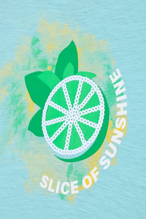 T-Shirt, Limonen, A-Linie, V-Ausschnitt, Halbarm