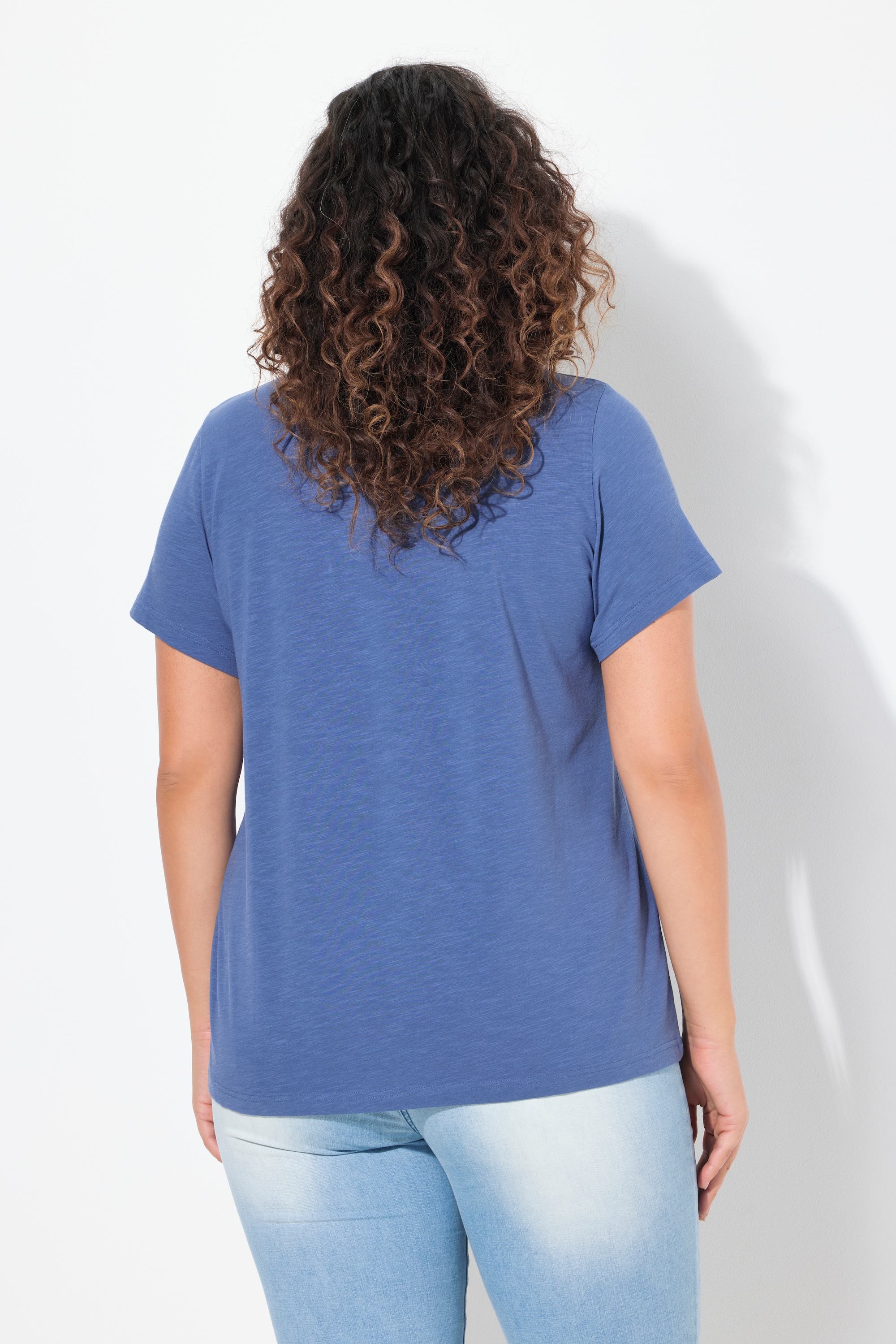 Ulla Popken Damen große Größen T Shirt Limonen A Linie V Ausschnitt