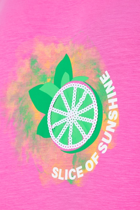 T-Shirt, Limonen, A-Linie, V-Ausschnitt, Halbarm