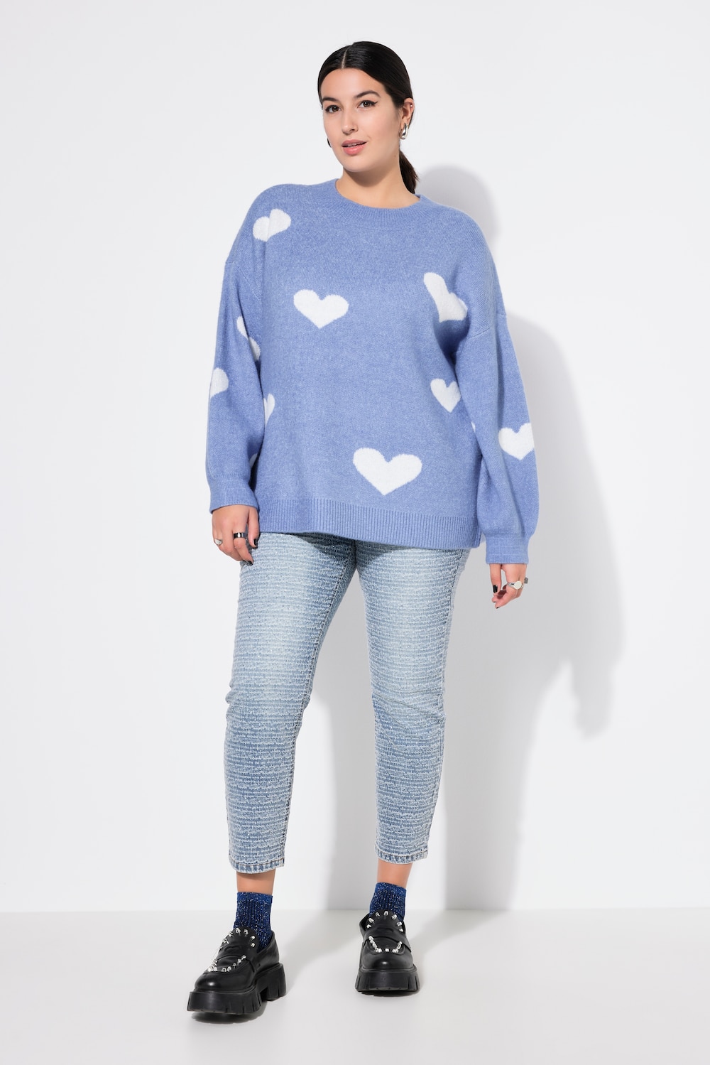 Große Größen Mom-Jeans, Damen, blau, Größe: 42, Baumwolle/Polyester, Studio Untold