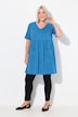 V-Neck Empire Knit Short sleeve A-line Swing Tunic
