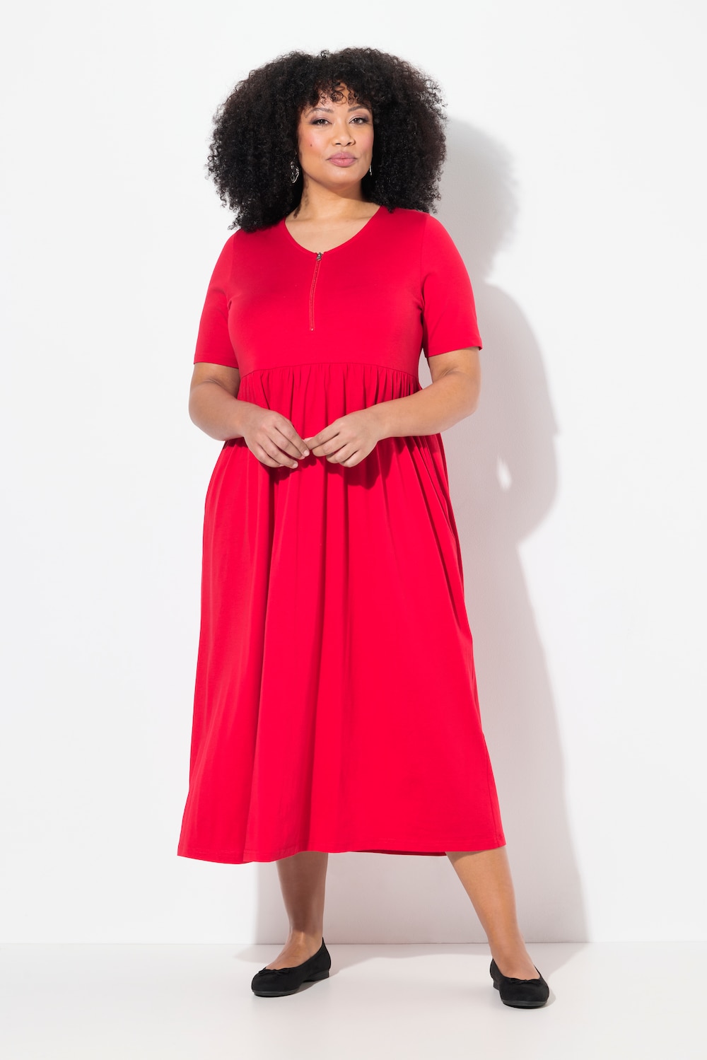 Große Größen Maxikleid, Damen, rot, Größe: 54/56, Baumwolle, Ulla Popken
