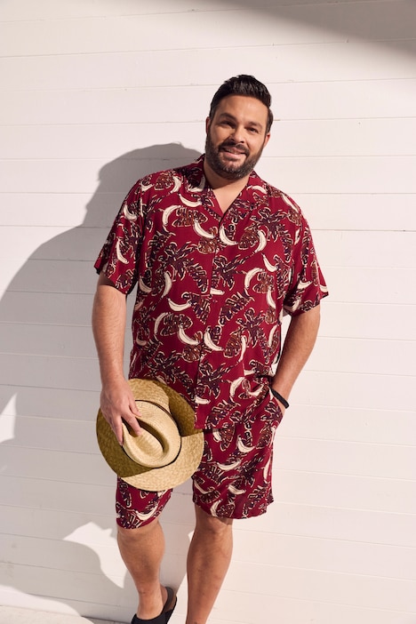 viscose bermuda, all-over print, elastische tailleband, tot 8XL