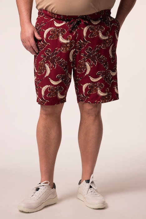 Men+ Viskose-Bermuda, Alloverprint, Elastikbund, bis 8 XL