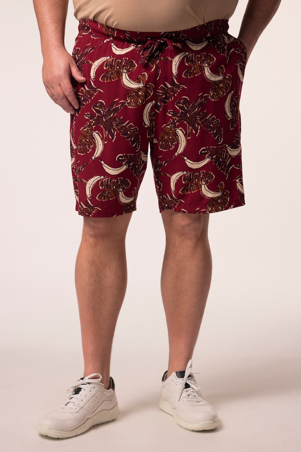 Men+ Viskose-Bermuda, Alloverprint, Elastikbund, bis 8 XL