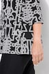 T-shirt, grafische print, V-hals, 3/4-mouwen