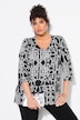 T-shirt, grafische print, V-hals, 3/4-mouwen