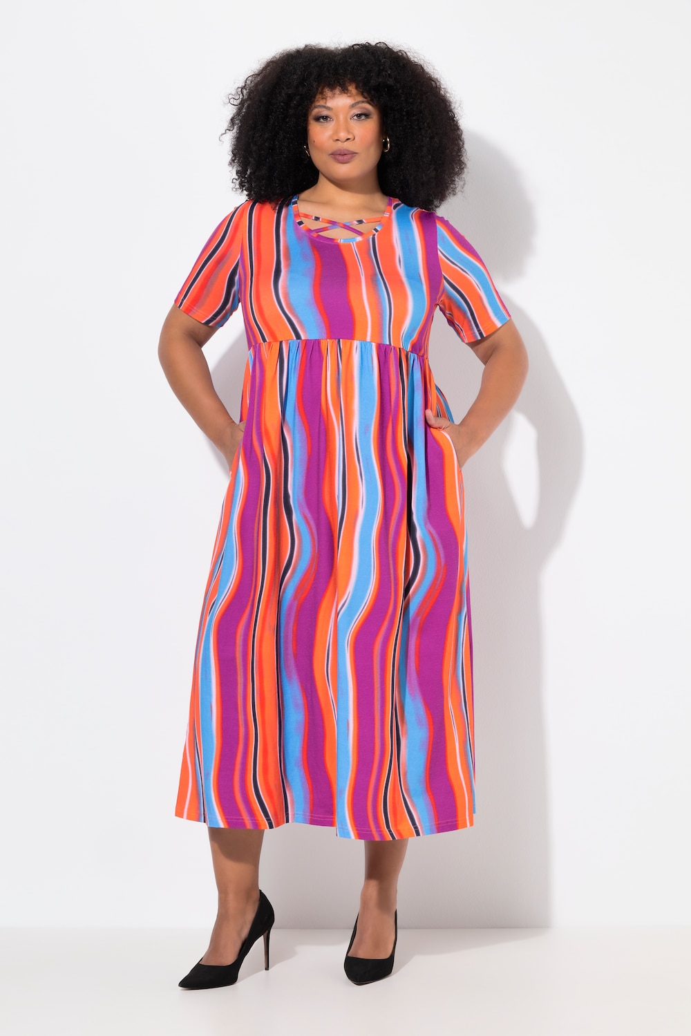 Große Größen Maxikleid, Damen, rosa, Größe: 66/68, Baumwolle, Ulla Popken