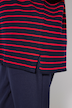 Pullover, striber, oversized, rund hals, kappeform