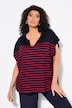 Pullover, striber, oversized, rund hals, kappeform