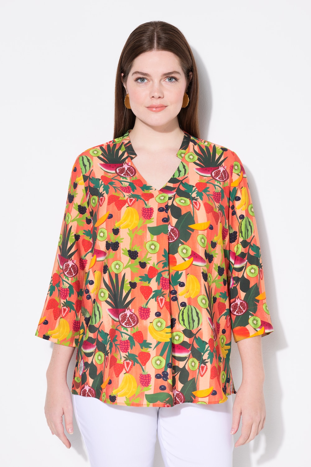 Große Größen Tunika, Damen, orange, Größe: 46/48, Viskose/Synthetische Fasern, Ulla Popken