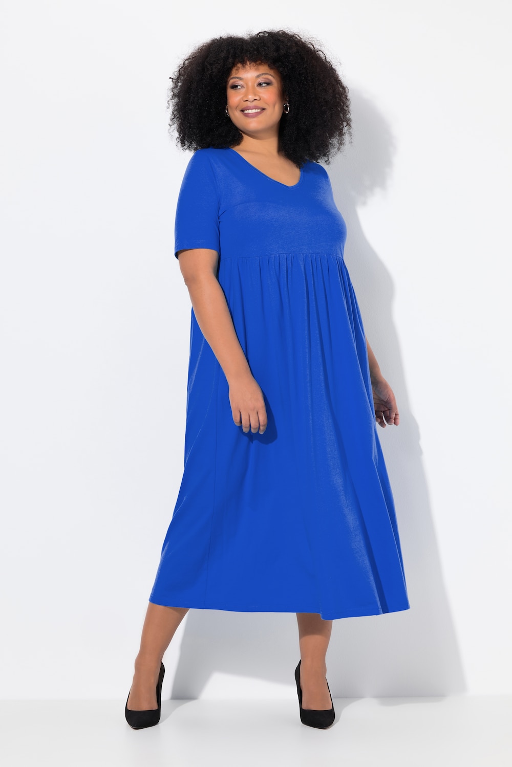 Große Größen Maxikleid, Damen, blau, Größe: 54/56, Baumwolle, Ulla Popken