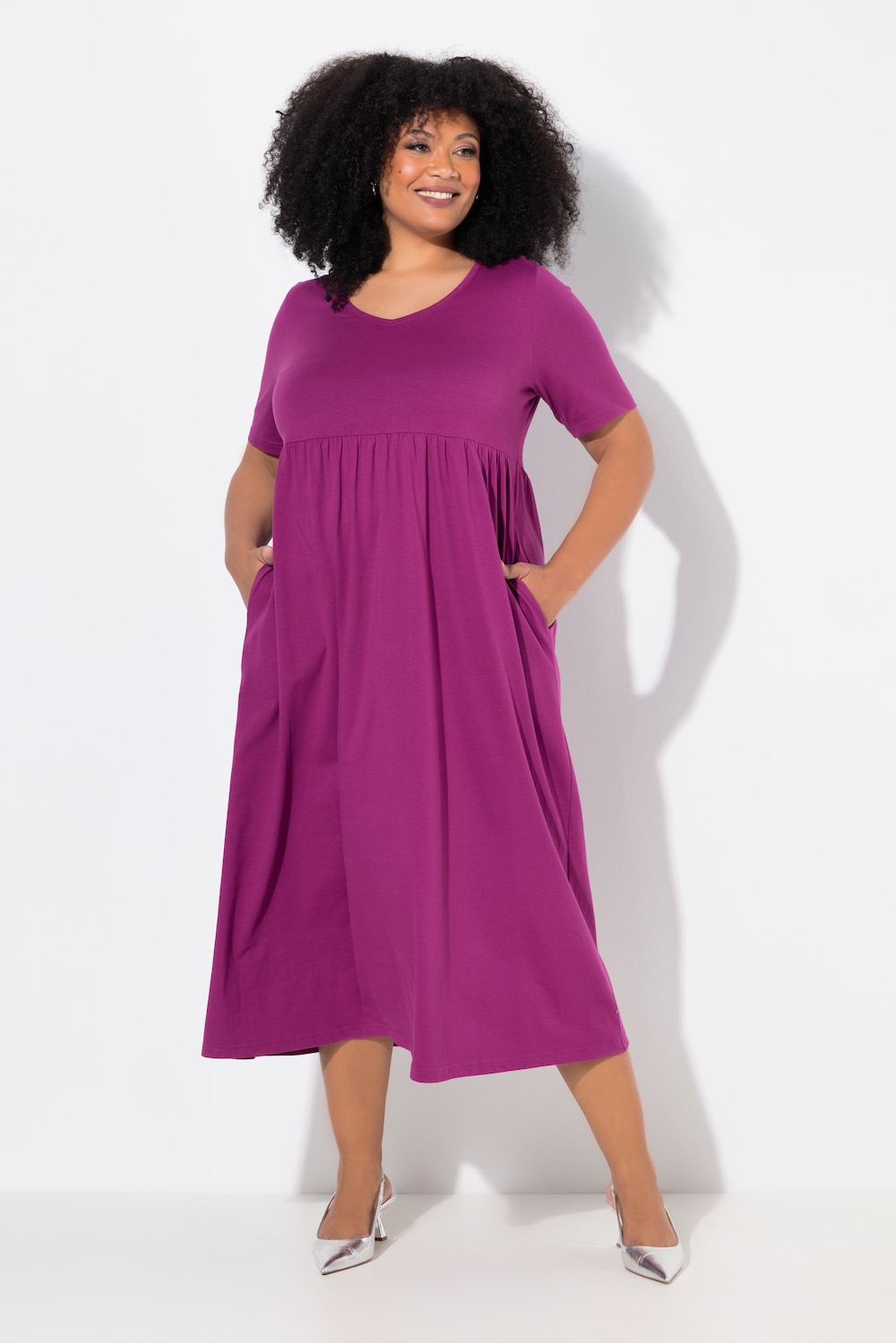 Große Größen Maxikleid, Damen, rosa, Größe: 54/56, Baumwolle, Ulla Popken