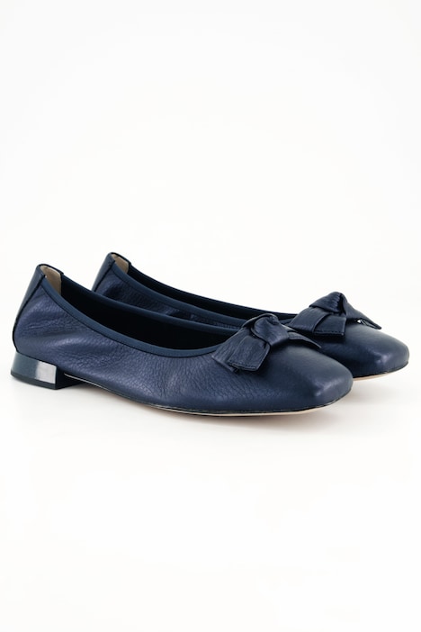 Ballerines en cuir Caprice, nœud fantaisie - largeur G