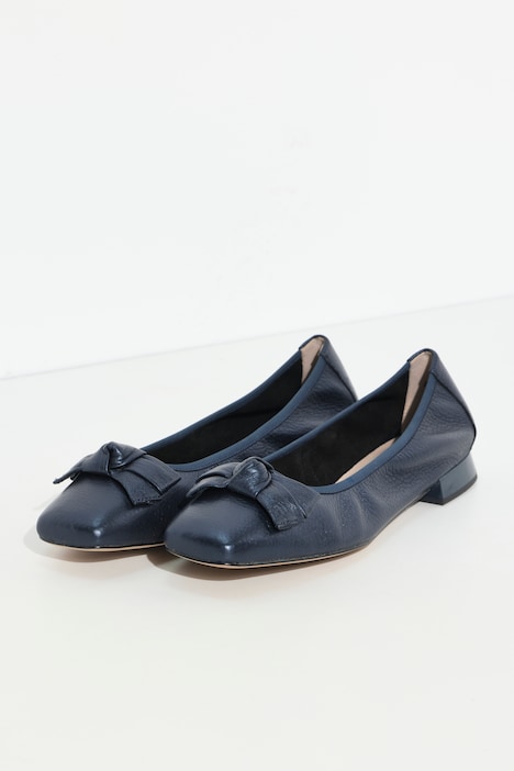 Ballerines en cuir Caprice, nœud fantaisie - largeur G