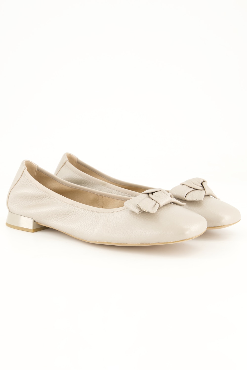 Caprice Leder-Ballerinas, Damen, beige, Größe: 39, Leder/Synthetische Fasern, Ulla Popken