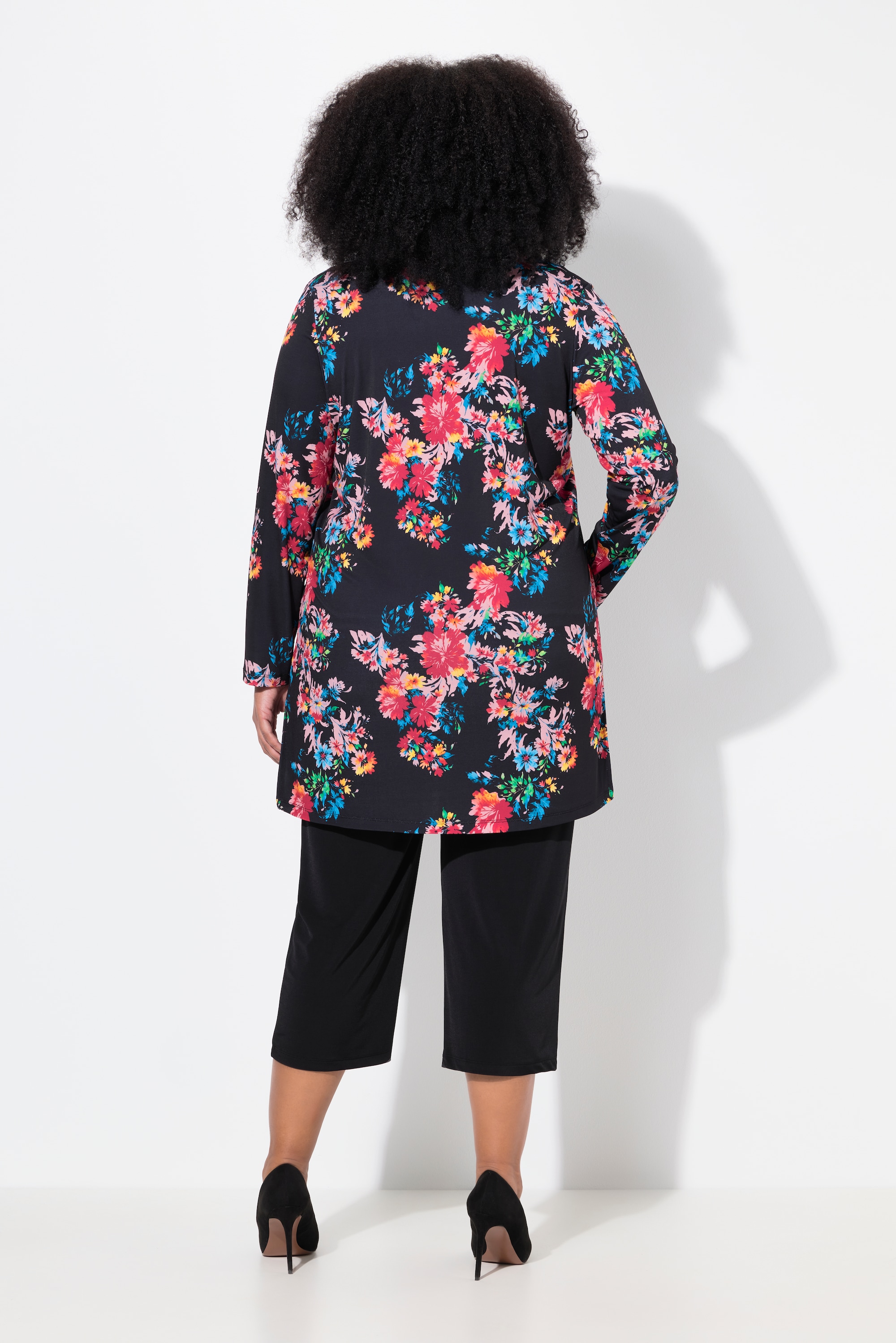 Ulla Popken Damen große Größen Jerseyjacke A Linie V Ausschnitt Langarm 838195