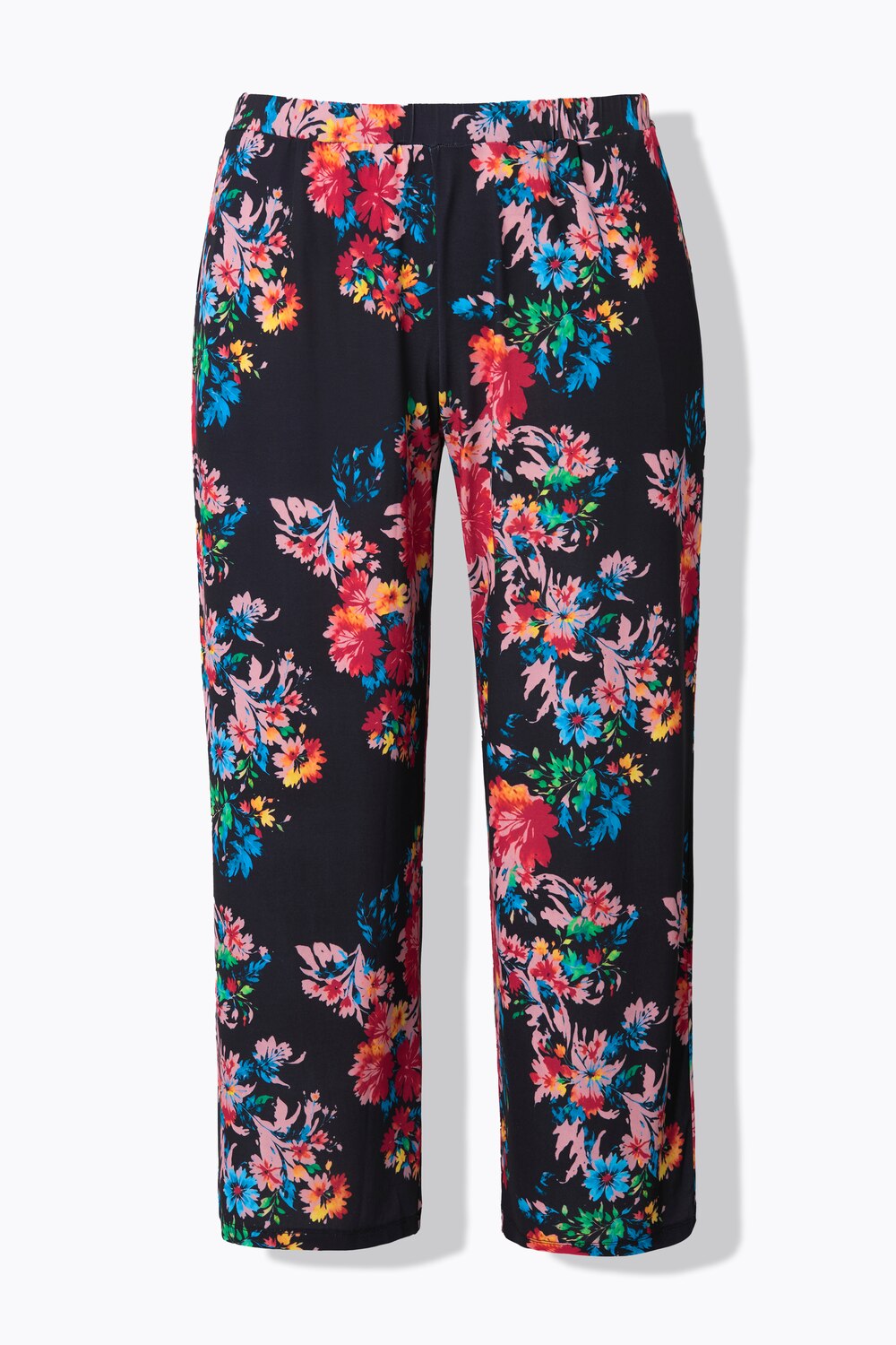Stora storlekar 7/8-jerseybyxa med print, Dam, svart, storlek: 66/68, Polyester, Ulla Popken