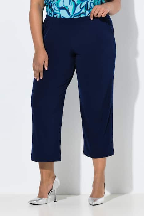 Pantalon 7/8 en jersey, jambe droite et taille élastique