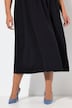 Robe maxi coupe évasée, poches, décolleté rond et manches courtes