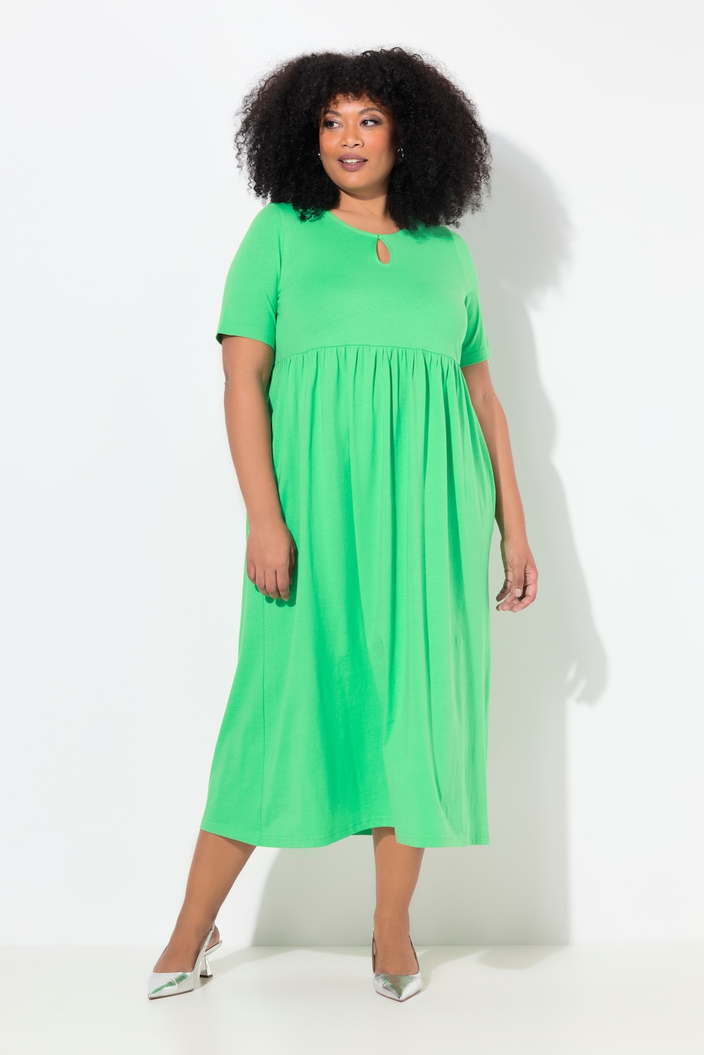 Große Größen Maxikleid, Damen, grün, Größe: 50/52, Baumwolle, Ulla Popken