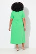 Maxijurk, A-lijn, ronde hals, korte mouwen, zakken
